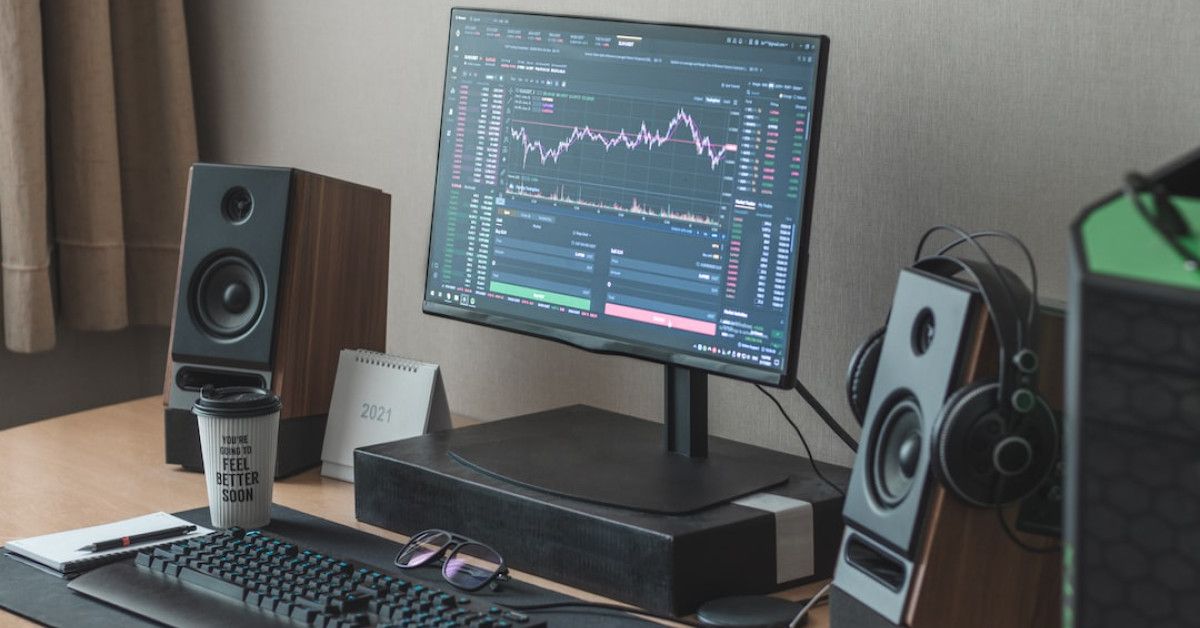 Financial stock market quotes and trends revealed in image.